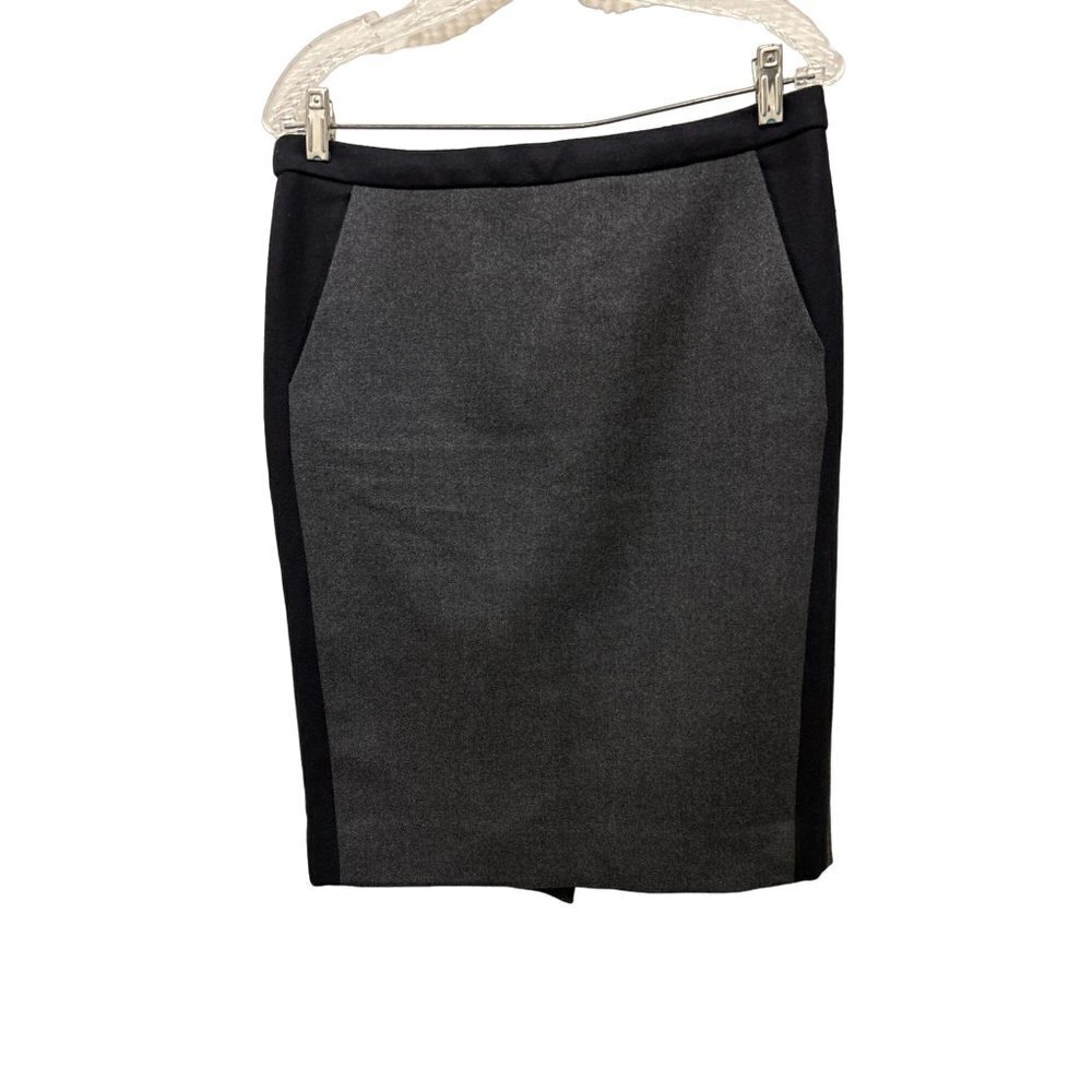 J.CREW No 2 Pencil Skirt Gray Black Wool Lined Size 6